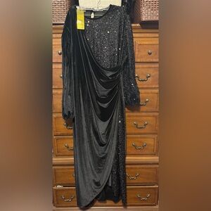 NWT Modest black sequin formal dress size 20